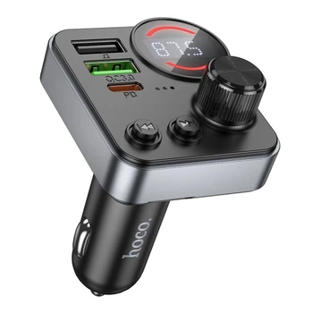 Автомобильный FM-модулятор Hoco E86 Type-C PD30W / USB QC3.0 18W, Black