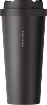 Термокружка LOCK&LOCK с крышкой-отталкивателем 550 мл Black