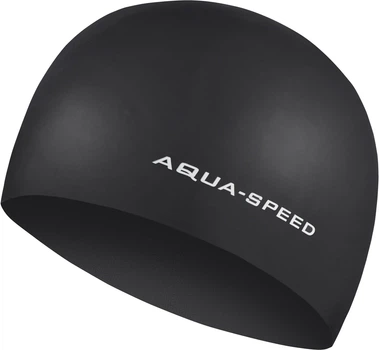 Шапка для плавания Aqua Speed силиконовая унисекс черная OSFM