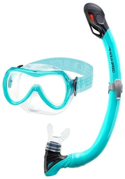 Набір маска трубка AQUA SPEED силікон OSFM бірюзовий