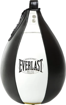 Боксерская груша Everlast кожа 22 5х15 см черная белая