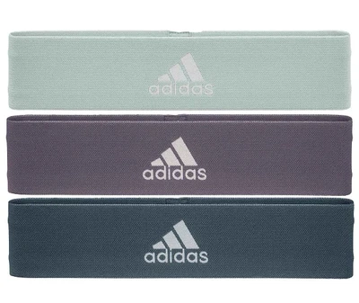 Набор эспандеров Adidas эластичный полиэстер L зеленый фиолетовый темно-синий