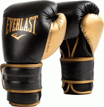 Боксерские перчатки Everlast 16 унций полиуретан черные золотые