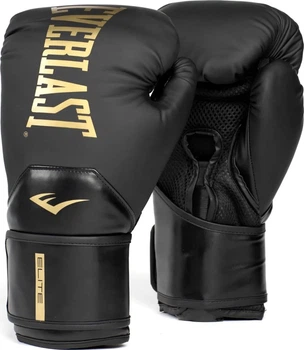 Боксерские перчатки Everlast нитрил-бутадиен-каучук 14 унций черный золотой