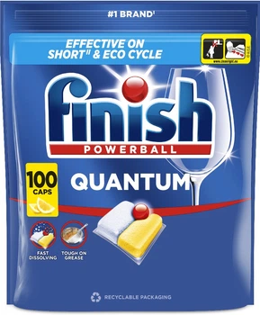 Засіб для миття посуду в посудомийних машинах FINISH Quantum Лимон 100 капсул (5908252006465)