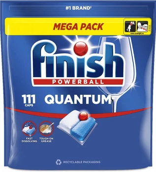 Засіб для миття посуду в посудомийних машинах FINISH Quantum 111 капсул (5908252021079)