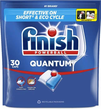 Засіб для миття посуду в посудомийних машинах FINISH Quantum 30 капсул (5908252021055)