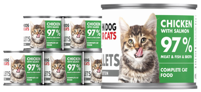 Karma mokra dla kociąt John Dog for Cats Kurczak z łososiem Filety 6 x 140 g (5903769009466)