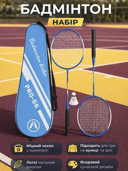 Набор ракетки для бадминтона Newt King Badminton Pro 2 ракетки волан чехол (NE-BD-209GB)