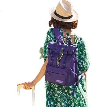 Рюкзак AMERICAN TOURISTER для женщин, легкая сумка для ноутбука, сворачивающаяся сумка, в стиле знаменитостей, UF6 сине-фиолетовый.