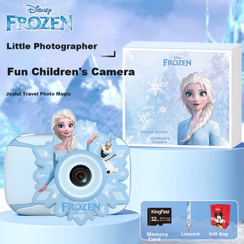 Цифрова фотокамера Disney Kids HD з двома об'єктивами, іграшка для фото Ельзи, синій подарунок на день народження та новий рік для хлопчиків та дівчаток