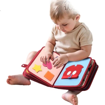 Тканевая книжка Dishini Montessori для раннего развития, игрушка для младенцев, с отрывными страницами