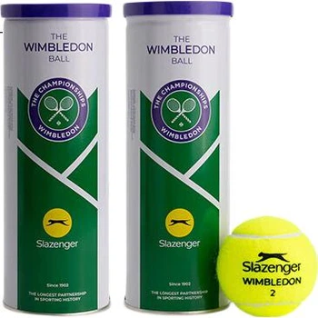 Тенісні м'ячі Slazenger, офіційний м'яч Вімблдону, тренувальні та ігрові м'ячі в металевій банці, упаковка з 3 м'ячів, нова упаковка 340981