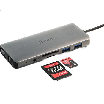 Док-станція Netac WF15 Type-C 11-в-1 HDMI/VGA/SD для M1/M2