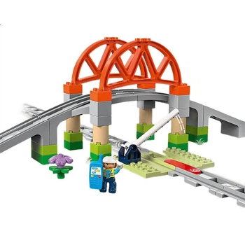 Будівельні блоки LEGO, 10426 Залізничний міст та колія, Набір, Іграшка для хлопчиків та дівчаток, Подарунок до Дня захисту дітей, Великі цеглинки