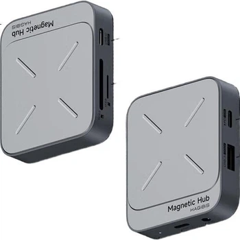 Магнітна док-станція Hagibis, адаптер-концентратор Type-C, USB-C конвертер, розгалужувач HUB, сумісна з iPhone 17/16 Pro, телефонами, планшетами, ноутбуками, аксесуарами для MacBook.