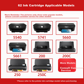 Чорнильний картридж Jiuliuling HP 62 кольоровий збільшеної ємності, для HP OfficeJet 200/200c/250/258/5740