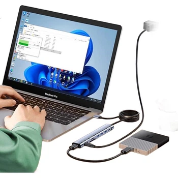 Youlianxing USB-хаб док-станция 9-портовая 2-метровая удлинитель USB 2.0 до 3,5 мм для наушников SD-карты расширения док-станция 1-9 ноутбук настольный мышь клавиатура концентратор