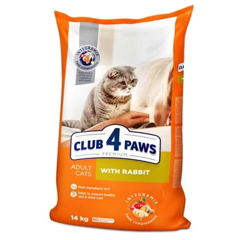 Сухий корм для дорослих котів Club 4 Paws Premium з кроликом, 14 кг