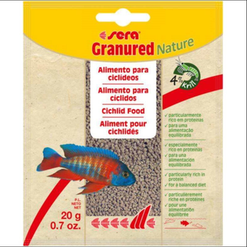 Корм для аквариумных рыб Sera Granured Nature для плотоядных цихлид, гранулы, 20г