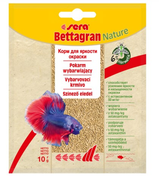Корм для аквариумных рыб Sera Bettagran Nature для петушков, гранулы, 10г