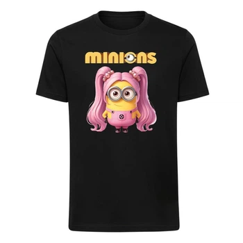 Футболка дитяча чорна з принтом Minions Міньйони DM-1089 134 см
