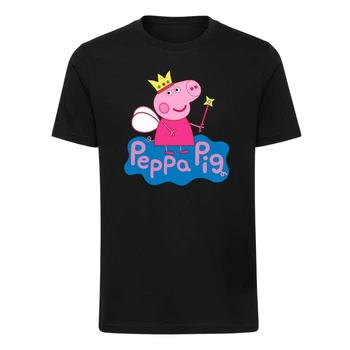 Футболка дитяча чорна з принтом Peppa Pig Свинка Пеппа DM-64555 98 см
