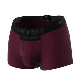 Мужские анатомические боксеры MAN's SET Anatomic Classic Light Black Series бордовый хлопковые с карманчиком 2XL