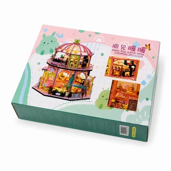 Миниатюрный румбокс-конструктор Cake Coffee Flowers Shop набор для сборки с LED-подсветкой 273 детали
