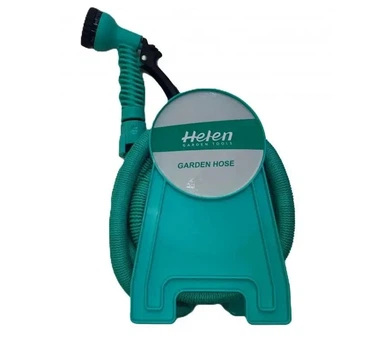 Шланг для полива Helen Garden Tool с катушкой и распылителем 15 м Зеленый