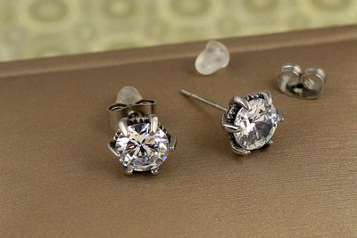Сережки гвоздики Xuping Jewelry готика 8 мм сріблясті
