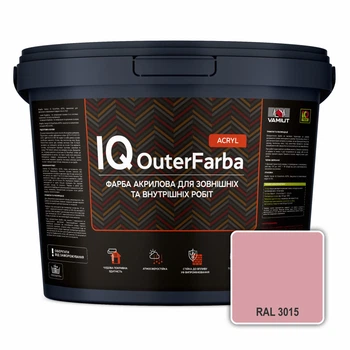 Фасадна акрилова фарба VAMIUT IQ OuterFarba ACRYL, RAL 3015 (Світло-рожевий), 10 л.