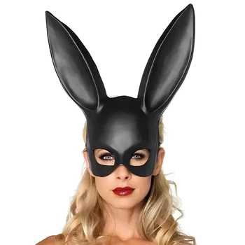 Маска Зайка Playboy карнавальная для девушки, сексуальная маска Заяц плейбой 32х18 см Черный