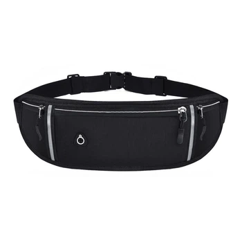 Спортивная сумка на пояс 40х10 см RunningBag сумка для бега с 3 карманами черный (R051723)
