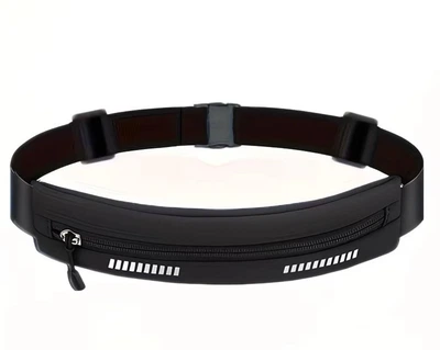 Спортивная сумка на пояс 24×5 см RunningBag черный (R051731)