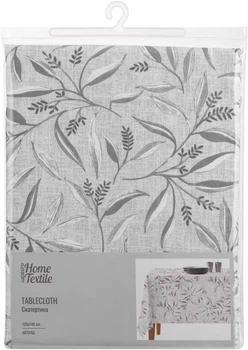 Скатерть Ardesto Grey leaves 120х140 см полиэстер Серая (ART07GL)