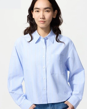 Рубашка Uniqlo розмір М блакитна (61) (479975)
