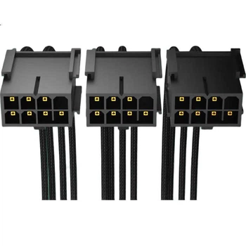 Кабель KELEPU удлинительный для видеокарты 12В HPWR 3×8pin-16pin, угловой, 34 см