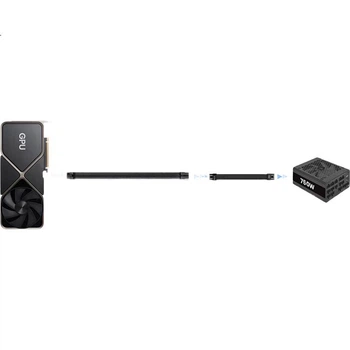 Подовжувач живлення відеокарти JEYI 12VHPWR, 2×8-pin на 2×12+4-pin, 45 см, білий