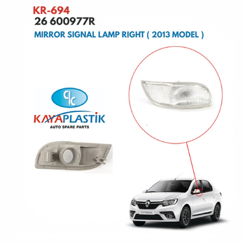 Покажчик повороту біле праве дзеркало Renault Symbol [KAYA] 261600977R