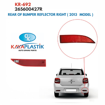 Отражатель заднего бампера правый Renault Symbol, Logan [KAYA] 265600427R