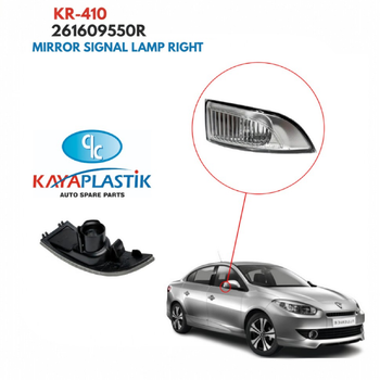 Указатель поворота зеркало белый правый Renault Fluence, Megane [KAYA] 261609550R
