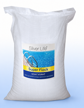 Коагулянт для прозрачной воды в бассейне Super Flock, мешок 25 кг Silver Life