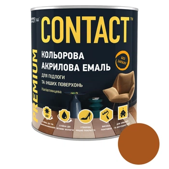 Емаль кольорова акрилова Contact Універсальна для підлоги та інших поверхонь напівглянсова 0,75 кг Жовто-коричневий
