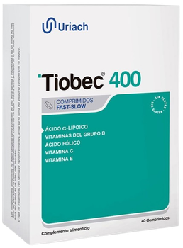 Suplement diety Uriach Tiobec 400 szybko-wolne 40 tabletek (8429603005663)