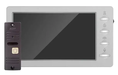 Мультиформатный комплект видеодомофона ARNY AVD-7008FHD (AVD-708 2Мп + AVP-05 2Мп) Light-gray + Brown
