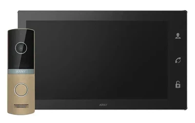 Мультиформатный комплект видеодомофона ARNY AVD-1421 (AVD-1040 2Мп IPS PiP + AVP-NG230 1Мп) Black + Champagne