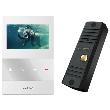 Комплект видеодомофона Slinex ML-16HD(Black)+SQ-04M(White)