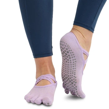Носки для йоги сиреневые с закрытыми пальцами нескользящие SP-Sport Yoga Socks 8954 размер 36-41 Violet