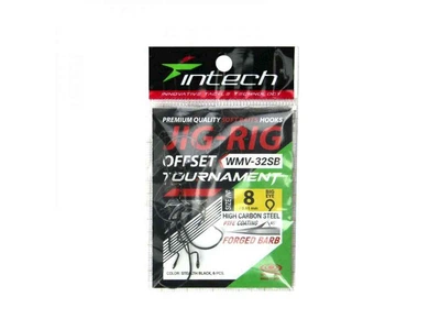 Гачки офсетні INTECH Tournament JIG-RIG Offset 8 (6шт/уп) WMV-32SB